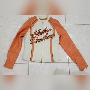 Vintage Y2k Harley davidson leather jacket womens